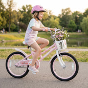 18-Inch Kids Bike – Training Wheels, Front Basket & Dual Brake for Ages 4–8