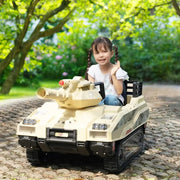 24V Electric Kids Ride-On Tank Car – Rotating Turret, Missile Launchers, LED Lights & Remote Control for Ages 3–8