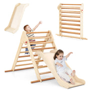 Kletterdreieck-Set für Kinder, faltbares hölzernes Kletterdreieck mit umkehrbarer Rampe – Indoor Montessori Klettergerät für Kleinkinder ab 1 Jahr
