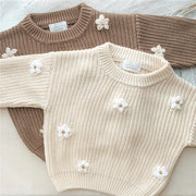 Neugeborenen Baby Winter Blumen Pullover - Herbst Strickpullover