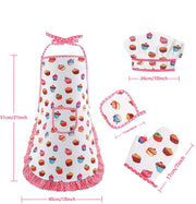 Kids Cooking Pretend Play Set – Apron, Hat and Gloves