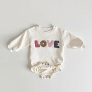 LOVE Stickerei-Strampler - Cremefarben für Babys