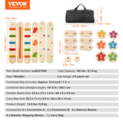 SucceBuy 6er-Pack Balancierbalken Steine Indoor/Outdoor Holz-Balanceboards für Kinder von 2-6 Jahren, Montessori-Spielzeug – Sensorische & Koordinationsförderung