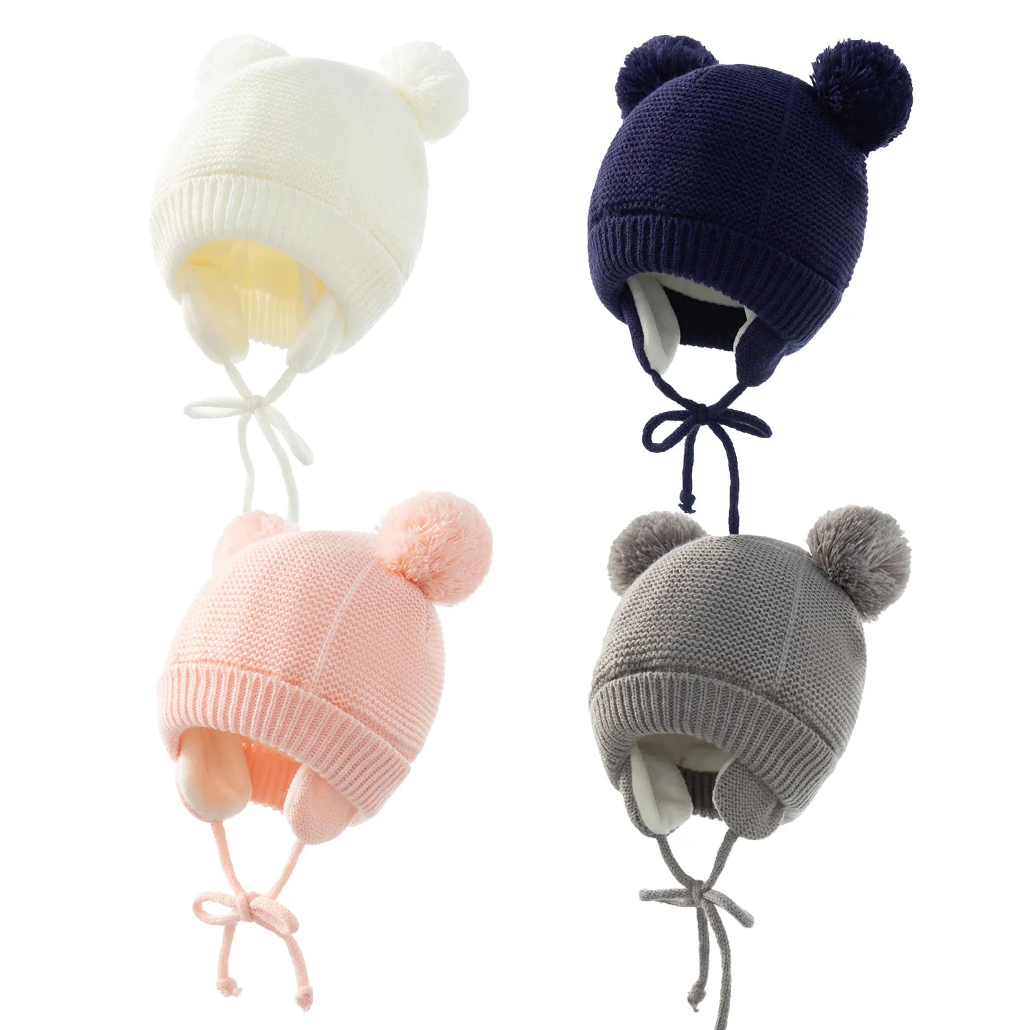 babymütze und handschuhe Niedliche Babymütze und -handschuhe mit Bommel aus Strick – Winter-Ess – 1lovebaby