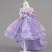 Girls Princess Ball Gown – Sleeveless Flower Party Dress