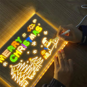 Kids DIY LED Message Board Night Light – Rewritable Acrylic Drawing Lamp