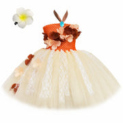 Girls Princess Tulle Dress – Cartoon Party Costume with Hairpin