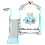 Kleinkind Schaukel und Rutsche Spielset für drinnen und draußen, Klettergerüst für den Garten, geeignet für Kleinkinder im Alter von 3-6 Jahren, grün & pink
