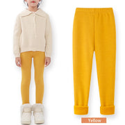 Girls Fleece-Lined Winter Leggings – Warm Stretch Tights
