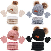 3er-Set Winterartikel für Babys: Strickmütze, Schal, warme Handschuhe