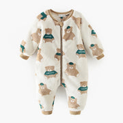 Baby & Toddler Bear Fleece Romper – Zip-Up Design & Winter Style