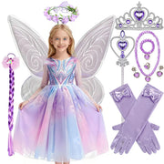 Wicked Girls Cosplay Costume – Purple Witch Princess Dress & Accessories Set