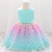 Vestido de Fiesta para Niña con Falda de Volantes en Capas de Tul en Colores Pastel