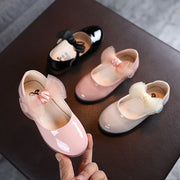 Elegante Baby-Mädchen-Lederschuhe mit Schleifen-Design