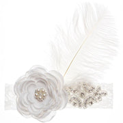 Vintage Rose Feather Lace Headband