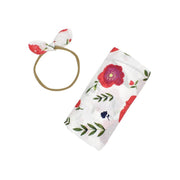 Baby-Wickeltuch und Stirnband-Set in niedlichen Farben