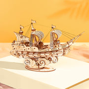 3D-Holzpuzzle | Neue 4 Arten DIY Vintage-Segelschiff | Geschenk für Kinder, Jugendliche und Erwachsene
