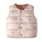 Pink Duck Pattern Baby Winter Parka Vest