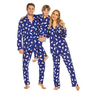 Pijamas a juego para familia: ¡Conjunto de camisa abotonada y pantalón para padres e hijos!