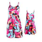 Set de adorables vestidos familiares florales para mamá y bebé