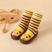 Socken mit süßem Tiermotiv für Babys mit rutschfester Gummisohle