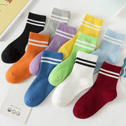 Weiße gestreifte Baumwollsocken für Kinder