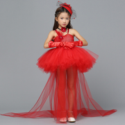 Trailing Red Pop Princess Halloween Tulle Costume Dress Set