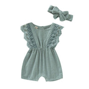 Summer Baby Girl Rompers with headband