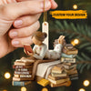 Personalisierte Holzornament Buchliebhaberin – Individueller Name Leseornament | Geschenk für Mädchen, die Bücher lieben