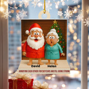 Personalized Couple Christmas Ornament – Custom Name “Our Story of Love” Wooden