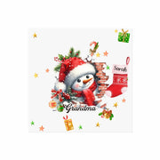 Personalized Grandma & Grandkids Snowman Christmas Wall Decal 
