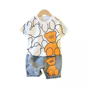 Cartoon T-Shirt Shorts Set: Trendiges Kleinkind-Outfit