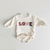 LOVE Stickerei-Strampler - Cremefarben für Babys