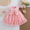 Baby Girl Bow Princess Dress – Sleeveless Chiffon Ball Gown for Special Days