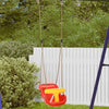 Baby-Schaukelsitz mit verstellbarem Seil, kräftiger roter und gelber Kunststoff-Sitz, Sicherheitsgurt, Indoor-/Outdoor-Nutzung und maximale Belastung 25 kg (6–36 Monate)