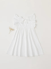 Baby Girls' Tie-back Overall Dress: Cotton Summer Casual Wear