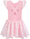 Girls Ballet Leotard Dress – Sparkly Cotton Dance Outfit