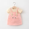 Baby-Prinzessinnenkleid mit Cartoon-Katze und Streifen (6–24 Monate)
