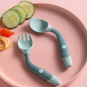 Baby-Löffel-Gabel-Set aus Silikon – Fütterungsutensilien für Kleinkinder