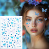Pink & Red Bow Face Gem Stickers – Waterproof Temporary Party Sparkle