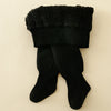 Baby & Kids Fleece-Lined Tights – Ribbed Texture & Winter Layering