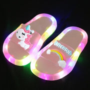 Unicorn Rainbow Light-Up Slippers