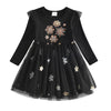 Snowflakes Long Sleeve Mesh Dress