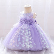 Vestido de Festa Princesa com Renda Bordada e Apliques Florais