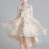 Overall Embroidery Princess Cocktail Dress