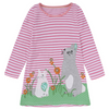 Rabbits Design Applique Long Sleeve Top Dress