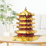 3D Metallpuzzle | Gelber Kranturm | Lernspielzeug