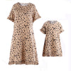 Mère et Fille Robe Assortie Motif Léopard