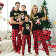 Conjunto de pijamas combinados para la familia: camisetas de manga corta y pantalones largos