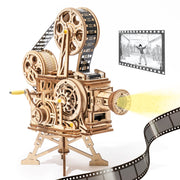 3D-Holzpuzzle | Handkurbelprojektor, klassischer Film, Vitascope | Geschenk für Kinder und Erwachsene